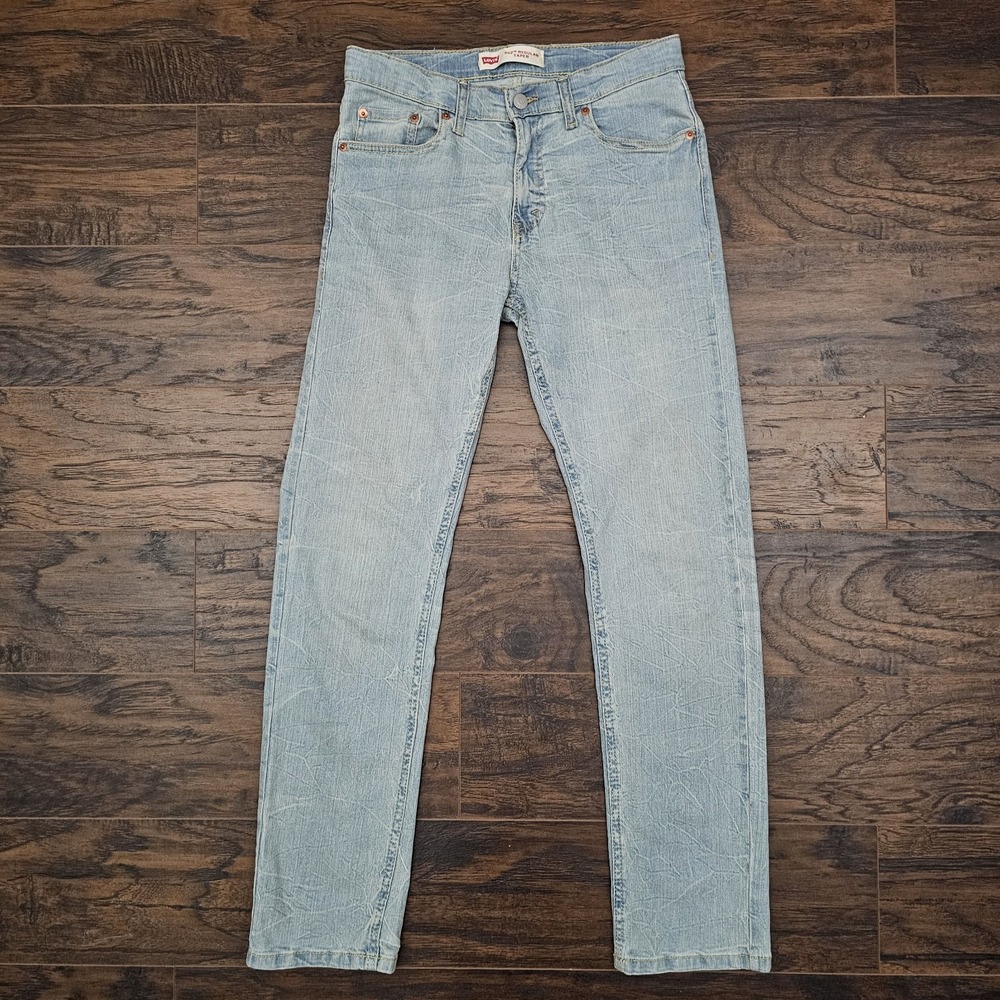 Levis 502 Jeans Mens 28x30 Blue Regular Taper Fit Light Wash Denim Pants Stretch